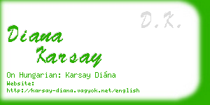 diana karsay business card